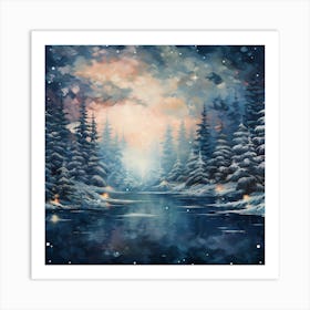 Whimsical Christmas Impasto Art Print