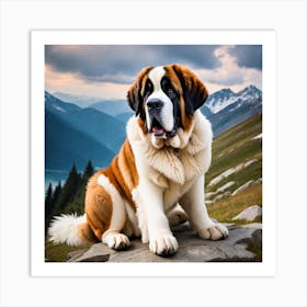 St Bernard Dog 44 Art Print