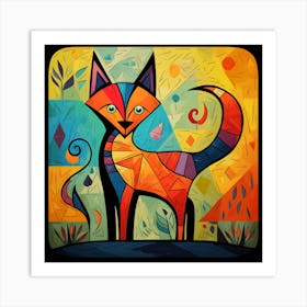 Colorful Fox Art Print