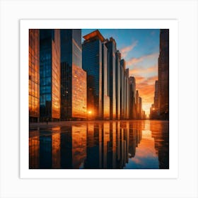 Sunset In The City Art Print