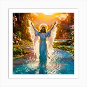 Angel In The Water Art Print