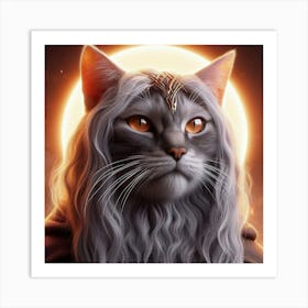 Cat In The Moonlight Art Print