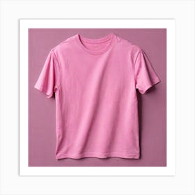 Pink T Shirt On A Plain Background Art Print