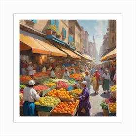 Fruit Market Paintings Art Print Art Print