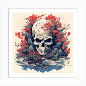 Skull In The Water 1 Art Print