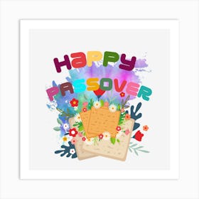 Happy Passovers Text Art Art Print