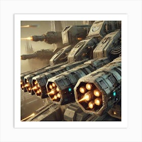 Tytan Class Dreadnought Railguns Iron Commonwealth Art Print