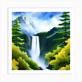 Waterfall Painting Art Print