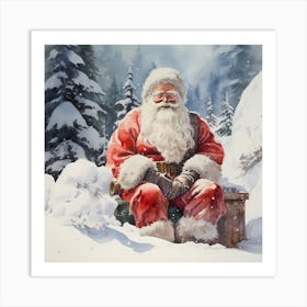 Festive Frostfall: Fluid Christmas Art Print