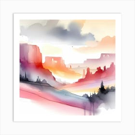 Watercolor Landscape Painting 32 Art Print