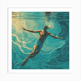 Jesus In The Water Art Print