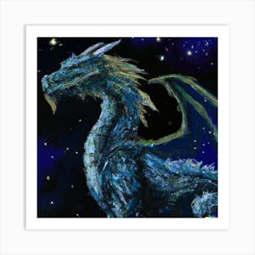 Starry Night Dragon 2 Art Print