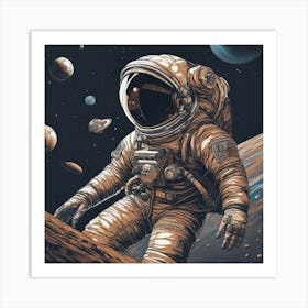 Astronaut In Space Art Print