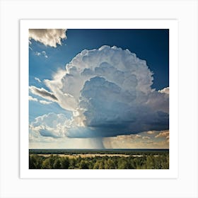 Cumulus Clouds Towering High Creating An Overcast Day In A Natural Outdoor Landscape Cumulus Clou (1) 1 Art Print