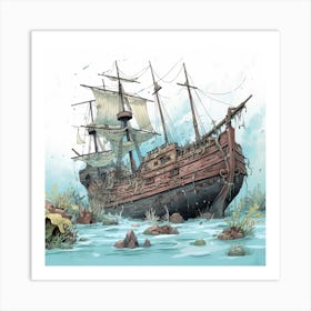 Pirate Ship Art Print