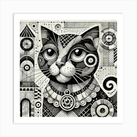 Rustspot City Cat Art Print