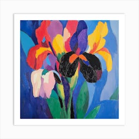 Irises in Matisse Style 4 Art Print