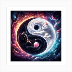 Yin Yang Cats 7 Art Print