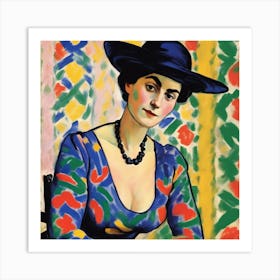 Woman In A Hat 8 Art Print