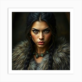 Viking Woman Close-Up Portrait Art Print