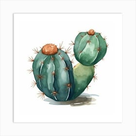 Watercolor Cactus 3 Art Print