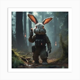 Bunny In The Woods 1 Art Print