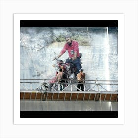 Man On A Motorcycle Art Print