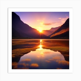 Sunrise In The Mountains 30 Art Print