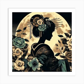 Creative Geisha Illustration 82 Art Print