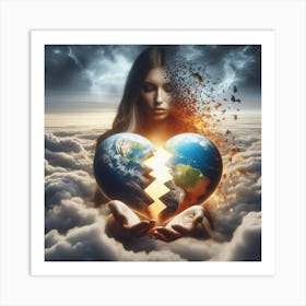 Earth In A Broken Heart 3 Art Print