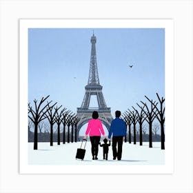 Family In Paris Art Print