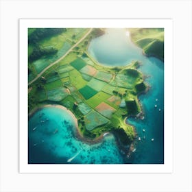 Aerial View Of A Small Island Art Print