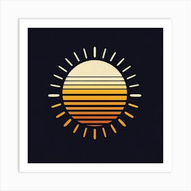 Retro Sunset Art Print