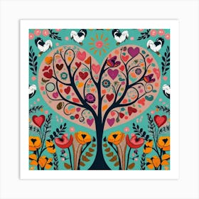 Heart Tree Vector Art Print