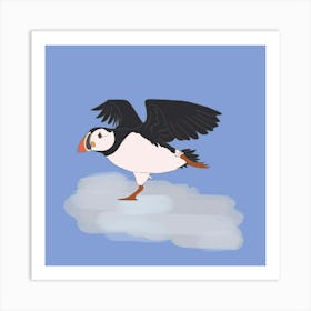 Puffins on ice Art Print