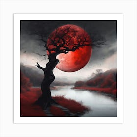 Red Moon Art Print