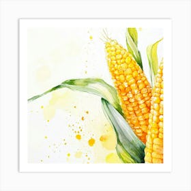 Watercolor Of Corn Art Print