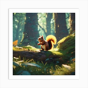 Squirrel In The Forest 419 Art Print