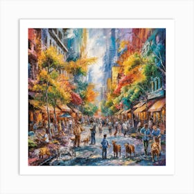 New York City Street Scene Art Print