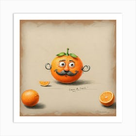 Orange Face 1 Art Print