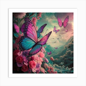 Butterflies In The Sky Art Print