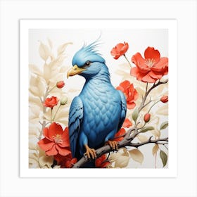 Blue Parrot Art Print