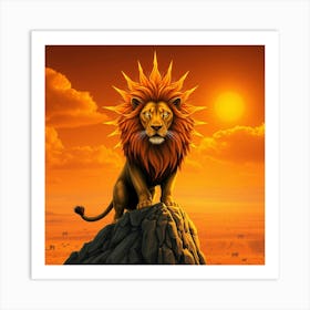 Lion In The Desert 6 Art Print