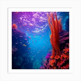 Coral Reef With Colorful Fishes 1 Art Print