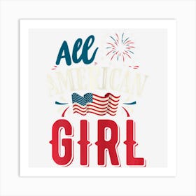 All American Girl 4th Of July Women Girls Usa Art Print