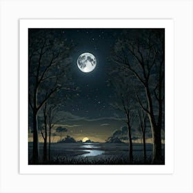 Moon Night Art Print