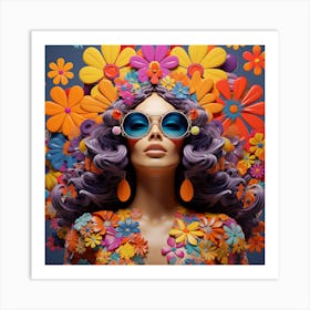 Maraclemente 3d 3d Hippie Woman Cartoonish Vibrant Colors Surro 7851193f 7330 4688 A7d9 6894d15e4252 Art Print