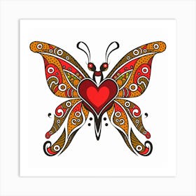 Butterfly With Heart 1 Art Print