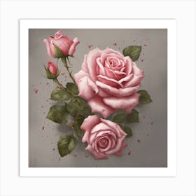 Pink Roses 1 Art Print