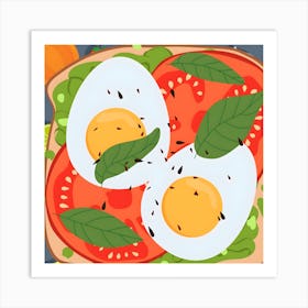 Breakfast On Toast Art Print